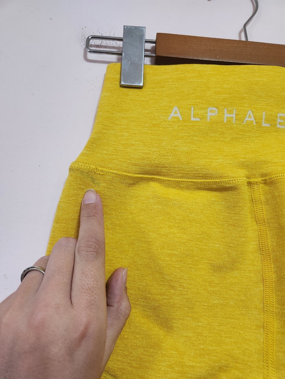 Alphalete Revival R6 Seamless Moto Legging Heathered Mustard Yellow Size Small - Picture 9 of 11